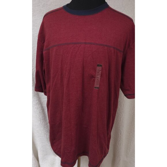 RED HEAD Mens XL Red Heather Blue Trim Short Sleeve Cotton Blend T-Shirt - Picture 1 of 10
